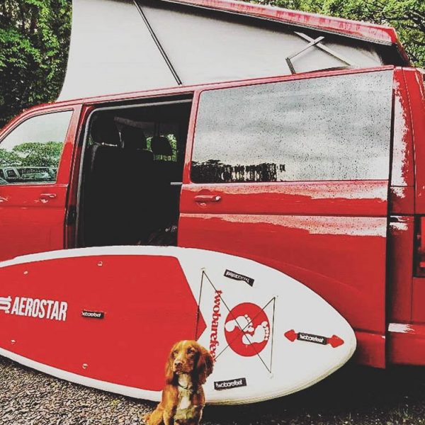 Campervan with dog and SUP